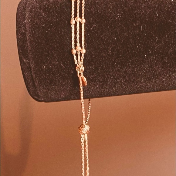 925 Italian TRENDY Rose Gold Multi Strand Etched Slide Ball Bracelet NEW FIRM - Picture 8 of 16